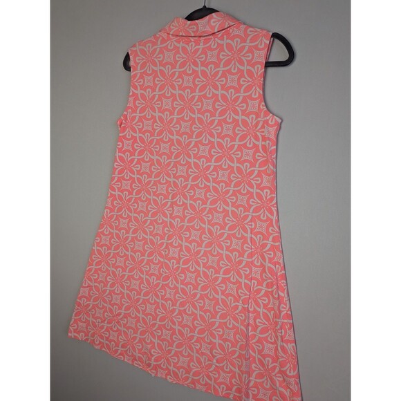 Lulu B Sleeveless Swing Dress Womens Large SPF Fabric Pink Floral Stretchy Beach - Picture 6 of 14